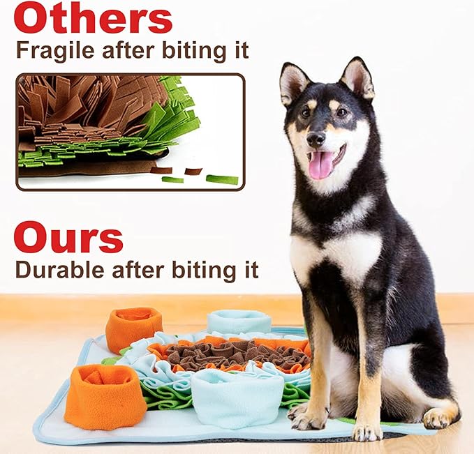 Snuffle Mat for Dog Puzzle Toys Interactive Pet Food Mat Cat Feeding with Fixing Handle Brain Stimulating Hand and Machine Washable Perfect for Any Breed