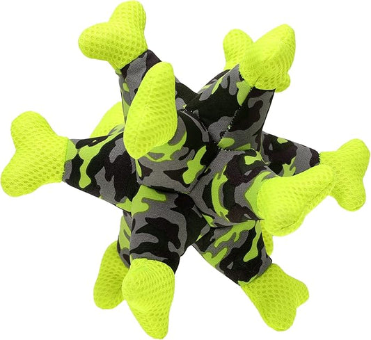 Dog Chew Squeaky Toys, Dog Teeth Cleaning Toy, Tug of War, Stuffed Jack Bone Toy with Squeakers, Interactive Toy for Small Medium Large Dogs,Green