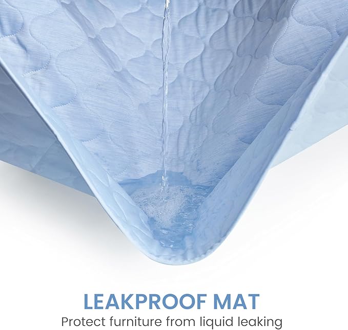 Cozy Bliss Leakproof Cooling Blanket for Medium Dogs – Q-Max>0.4, Durable & Washable Dog Cooling Mat for Hot Weather, Soft Pet Throw & Couch Protector for Dogs & Cats, 30x40 Inch, Heather Cool Blue