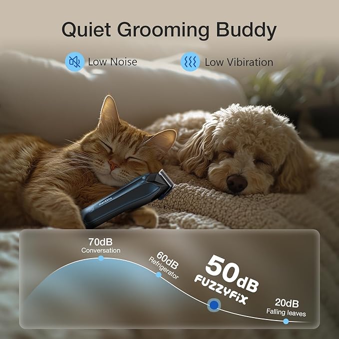 Dog Clippers for Grooming for Thick Coats, Detachable Blade Cordless Rechargeable Professional Pet Grooming Hair Trimmer Shaver Kit with 8 Guide Combs for Dogs Cats Animals