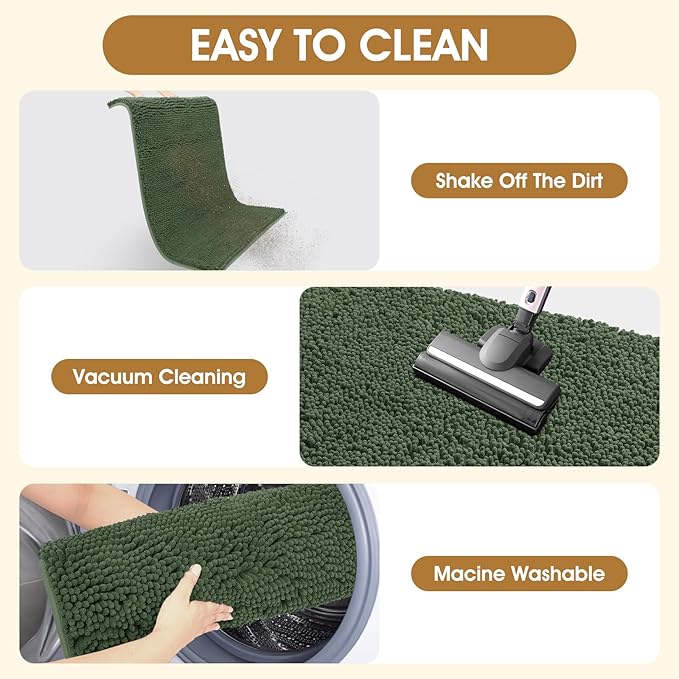 IM HOME 36" x 24" Olive Dog Door Mats for Muddy Paws, Chenille Absorbent Dog Mat, Non Slip Heavy Mud Mat for Dogs, Soft Pet Bed Mat for Entryway, Mud Paws, Inside Floor