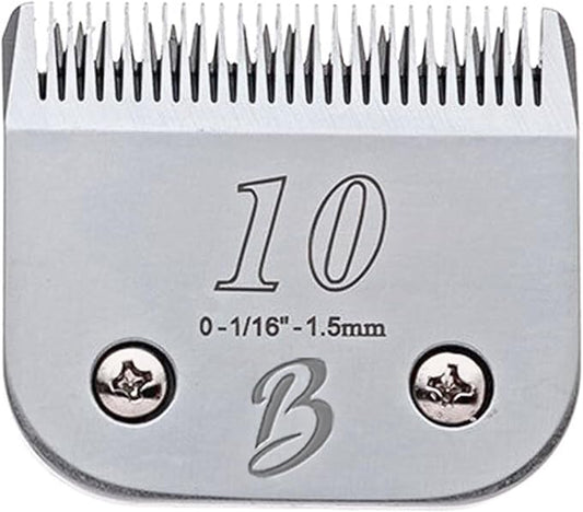 Detachable A Series 10 Blade Dog Grooming Cut Length 1/16" / 1.5mm Japanese Carbonized Steel Dog Grooming Blades 10 (Compatible A5 Series Clippers for Dogs Horses(B10)