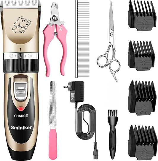Rechargeable Cordless Dogs Cats Horse Grooming Clippers - Professional Pet Hair Clippers with Comb Guides for Dogs Cats Horses and Other House Animals Pet Grooming Kit
