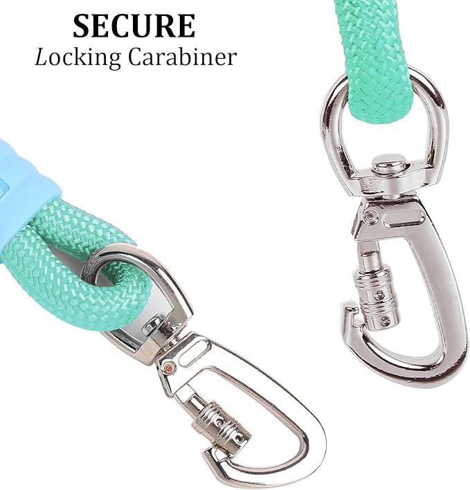 JSXD Dog Leash,5 FT Heavy Duty Dog Training Leash,Double Handle Comfortable Padded Hands Free Dog Leash,Adjustable Crossbody Waist Leash for Small Medium Large Dogs(Green)