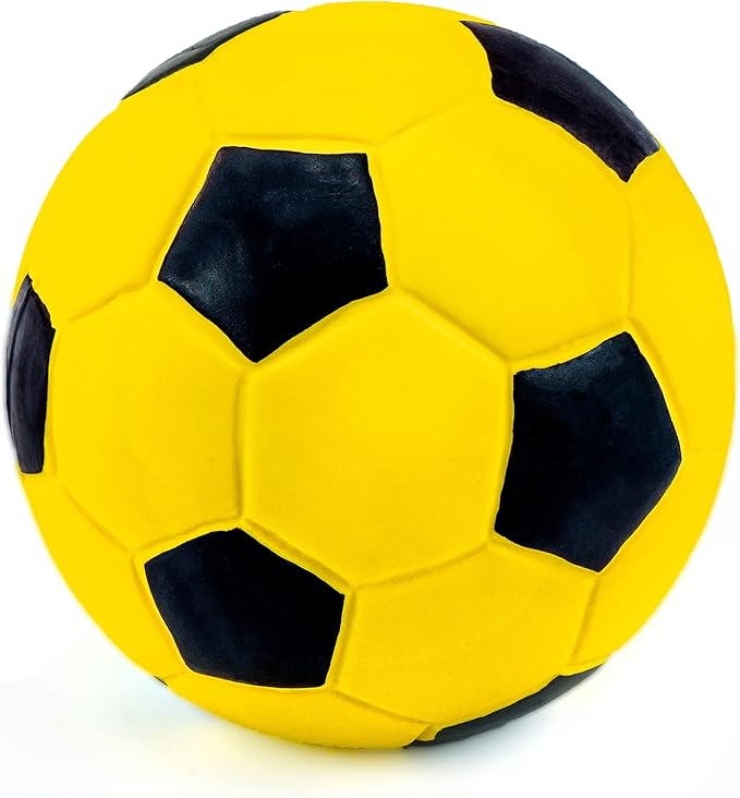 CHIWAVA 3PCS 2.7'' Squeak Latex Dog Toy Football Chew Fetch Throw Ball for Medium Dogs Interactive Play