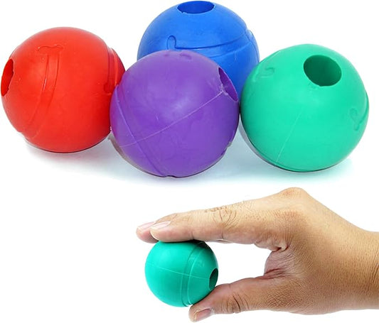 Balls for Aggressive Chewers - Small Dogs and Puppies - 2 Inch - 4 Pack - Indestructible Rubber Dog Chew Toys Bulk for Miniature Toy Breeds