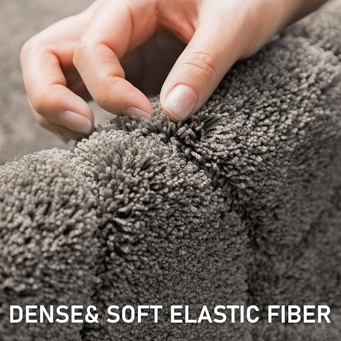 Large Dog Door Mat for Muddy Paws, 22x47 Absorbent Dirt Trapper Long Door Mat, Non-Slip Washable Mud Mat for Dogs, Polyester Microfiber Soft Pet Rug Mat for Entryway, Mud Dog Paws, Patio (Gray)