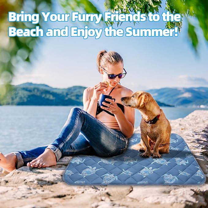 Homimp Dog Cooling Mat,19.5" x 27.5" Thicken Self-Cooling Mat for Dog&Cat,Internal Waterproof& Endothermic,Washable Pet Ice Cool Pad Blanket,Pet Sleeping Pad for Indoor Outdoor in Summer, Non-Toxic