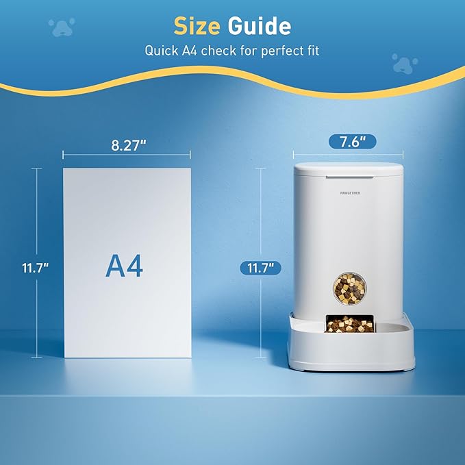 PAWGETHERยฎ Gravity Cat Feeder, Self-Dispensing Dog Food Dispenser, Pet Food Station 1 Gallon/3.5L Capacity Automatic Pet Feeder Cat & Dog Food Bowl, Easy to Fill