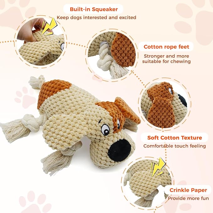 3 Pcs Dog Squeaky Toys, Squeaky Stuffed Toy for Dog, Puppy Chew Toys to Keep Them Busy Interactive Puppy Toys with Squeakers Stuffed Animal Pet Plush Toy (Green)