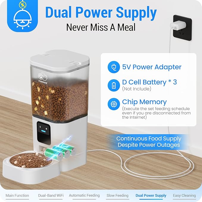 Automatic Cat Feeder with Slow Feed: 5G WiFi Automatic Dog Feeder with Smart APP Control, Auto Cat Food Dispenser with Alexa for Multiple Pets, Detachable for Easy Cleaning - 29 Cup(7L)