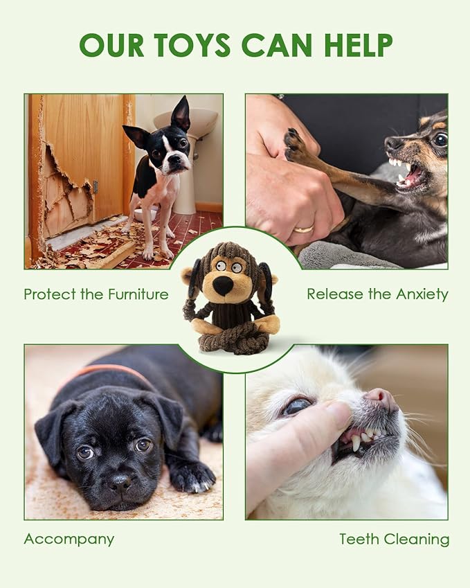 HGB Squeaky Dog Toys, Plush Dog Chew Toys for Puppy Teething, Pet Training and Entertaining, Cute Interactive Dog Toys for Small and Medium Dogs