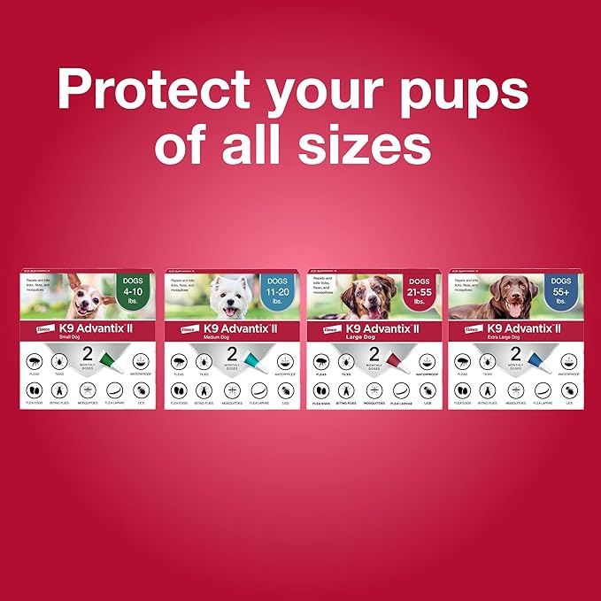 K9 Advantix II XL Dog Vet-Recommended Flea, Tick & Mosquito Treatment & Prevention | Dogs Over 55 lbs. | 2-Mo Supply