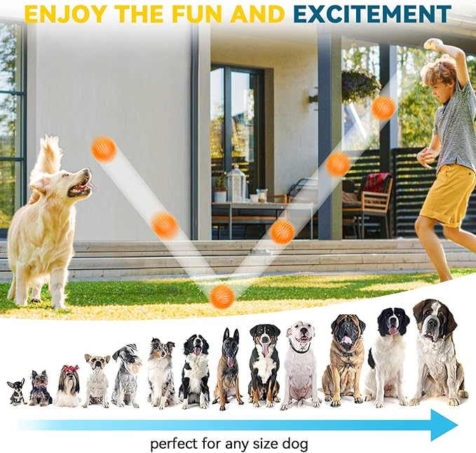 SHARLOVY 3.5” Large Dog Toys Ball, 6 Pack Squeaky oys, Durable for Aggressive Chewers, Spiky Ball for Clean Teeth and Training, Fetch Toys for Large Dogs, for Puppy Chew and Teething