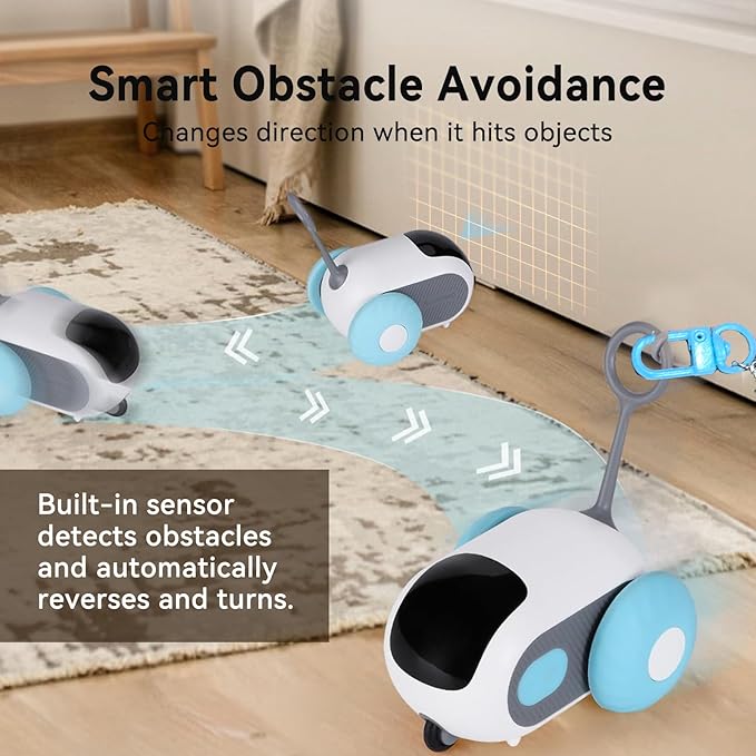 Turbo Tail 5.0 Remote Control Cat Toy, Interactive Cat Toys for Indoor Cats, Automatic Kitten Toys with 2-Speed Adjustment, Remote Control & Rechargeable Exercise Cat Toys for Bored Indoor Adult Cats