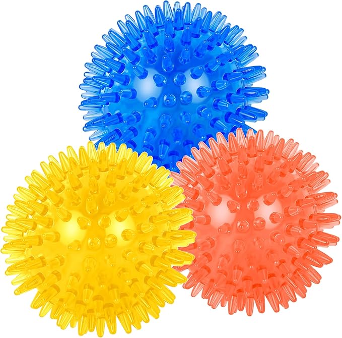 Dog Toys - Squeaky Balls for Small & Medium Dogs (3 Pack), Clean Teeth & Train