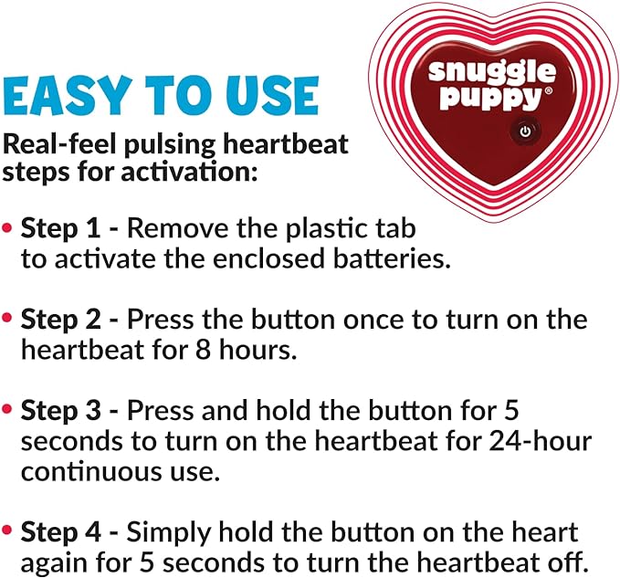 Original Snuggle Puppy Toys for Small Breeds - Heartbeat Puppy for Dogs - Pet Anxiety Relief and Calming Aid - Comfort Dog Toys for Behavioral Training
