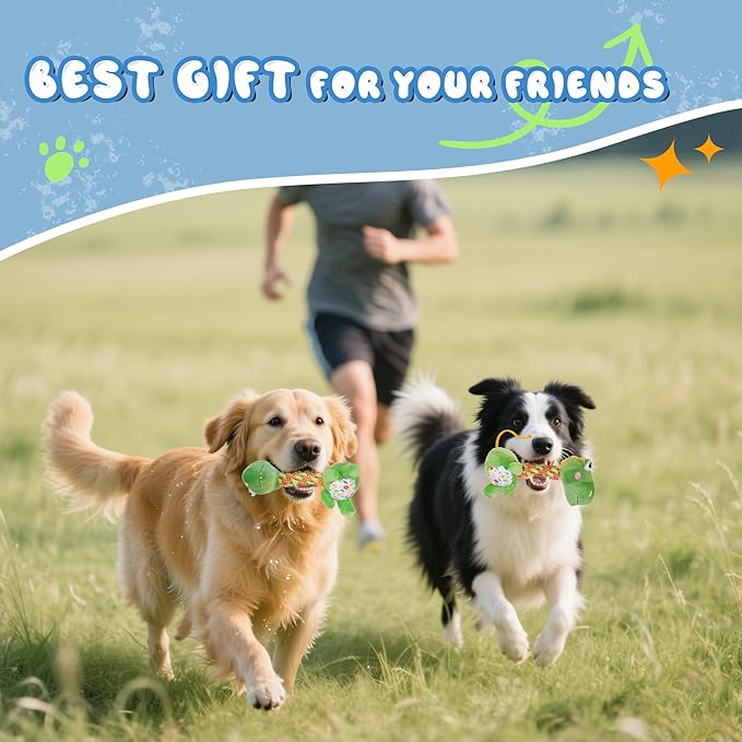 Knots Twists Dog Toy, Squeaky Rope Chew Toy for Small & Medium Dogs, Indestructible Tug of War Toy for Aggressive Chewers & Puppies, Dental Chew Toys to Clean Teeth & Relieve Boredom (Dinosaur)