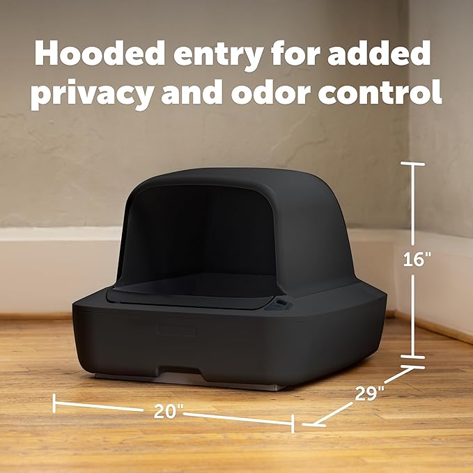 PetSafe ScoopFree Crystal Pro Automatic Self Cleaning Cat Litter Box System – Enclosed Front-Entry – Advanced Odor Control – Includes 1 Disposable Crystal Litter Tray – Black (ZAL00-18159)