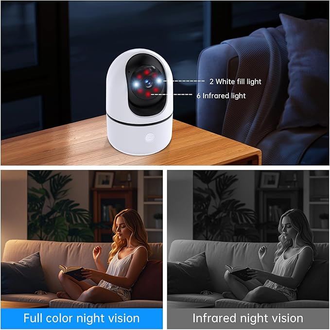Indoor Camera 5G&2.4G WiFi Cameras for Home Security Instant 911 Alert, 360° Pan/Tilt Baby Monitor/Dog/Pet Camera AI Motion Detection Night Vision, Speaker, US Cloud Storage (2Pack)