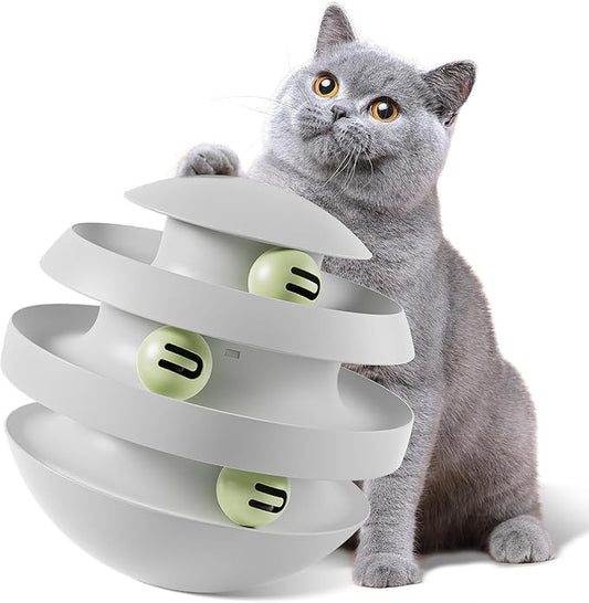 Roly-Poly Round Interactive Toy for cat,Wobbling Tumbler Toys with Bell Toy for Indoor Cats Dark Green