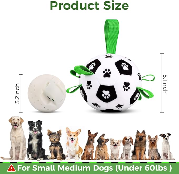 QDAN Interactive Dog Toys, Dog Soccer Ball with Straps, Dog Toys to Keep Them Busy, Remote Control, Jumping Balls with Recording and Music Modes for Small Medium Large Pet