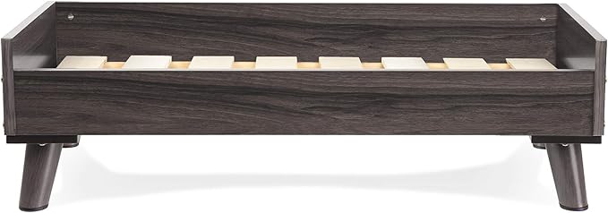 Furhaven Elevated Dog Bed Frame for 36" x 27" Large Dog Beds, Easy Assembly - Mid-Century Modern Bed Frame - Gray Wash, Large