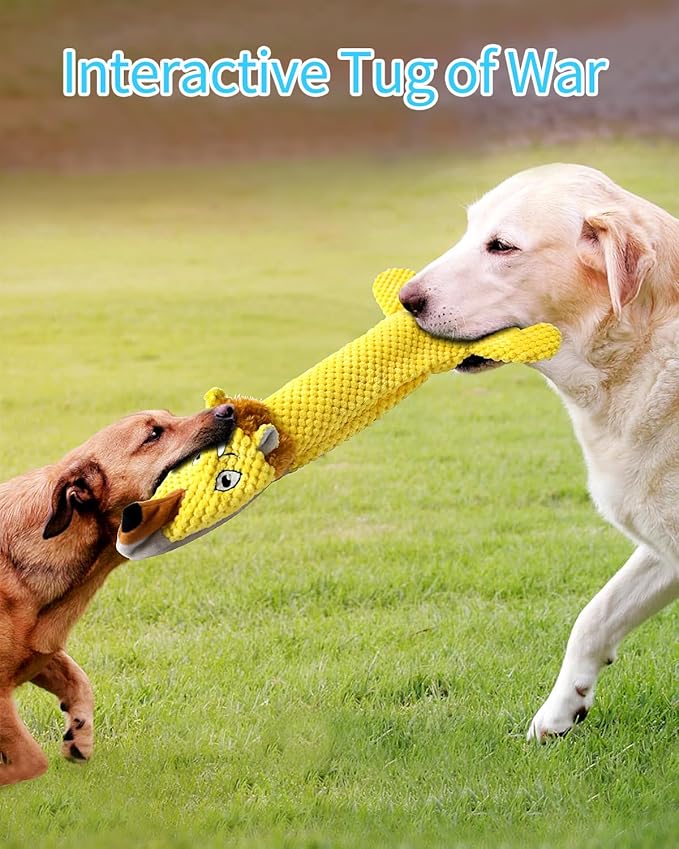 Dog Toys, Squeaky Plush No Stuffing Crinkle Dog Toy for Small Medium Large Dogs, Interactive Puppy Teething Water Bottle Dog Chew Toy