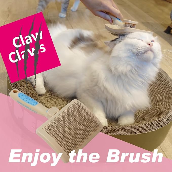 Pet Slicker Brush for Large Dogs, Wooden Handle with Stainless Steel Soft Pins, Gently Remove Tangled, Loose Undercoat and Mats Hair, Pet Grooming Tool, Wool Needle Felting Brush (8" Quick Cleaning)