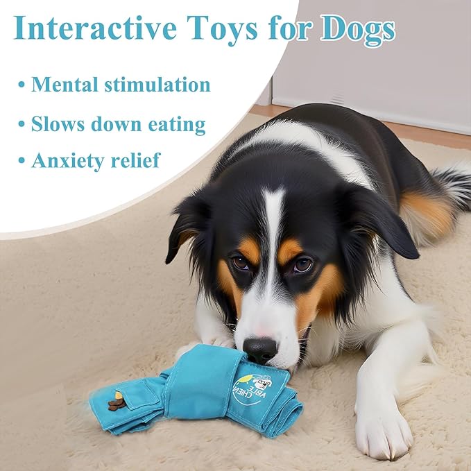 Snuffle Knot for Dogs, Interactive Dog Puzzle Toys for Small Dogs, Puppy Enrichment Toys, Encourage Natural Foraging Skills, Snuffle Ball with 10 Treat Pockets for Slow Eating