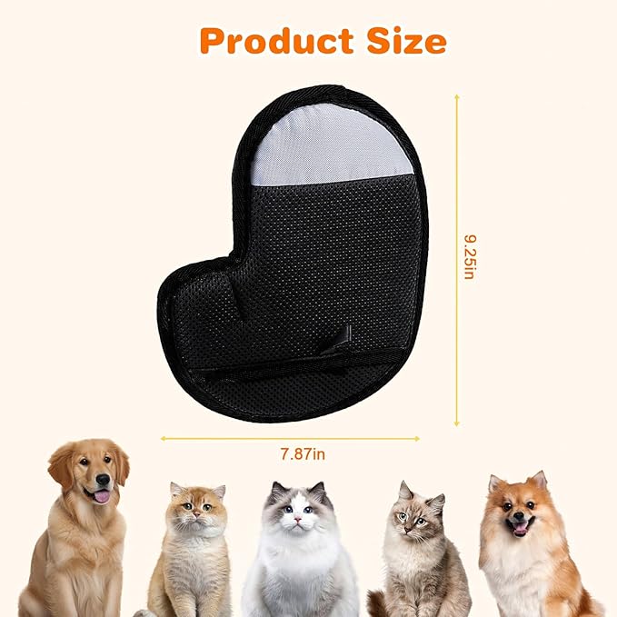 2Pcs Electrostatic Pet Hair Removal Gloves, Reusable Pet Hair Remover Glove for Cats & Dogs, Brush Static Grooming Gloves for Couch, Furniture, Carpet, Car Seat, Curtain