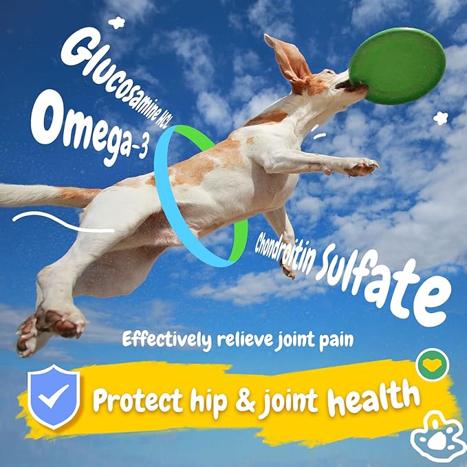 PENPENPET Hip and Joint Supplement for Dogs with Glucosamine for Dogs Chondroitin, MSM, and Turmeric to Support Joint Health, Promote Mobility (Chicken Chews, 180ct)