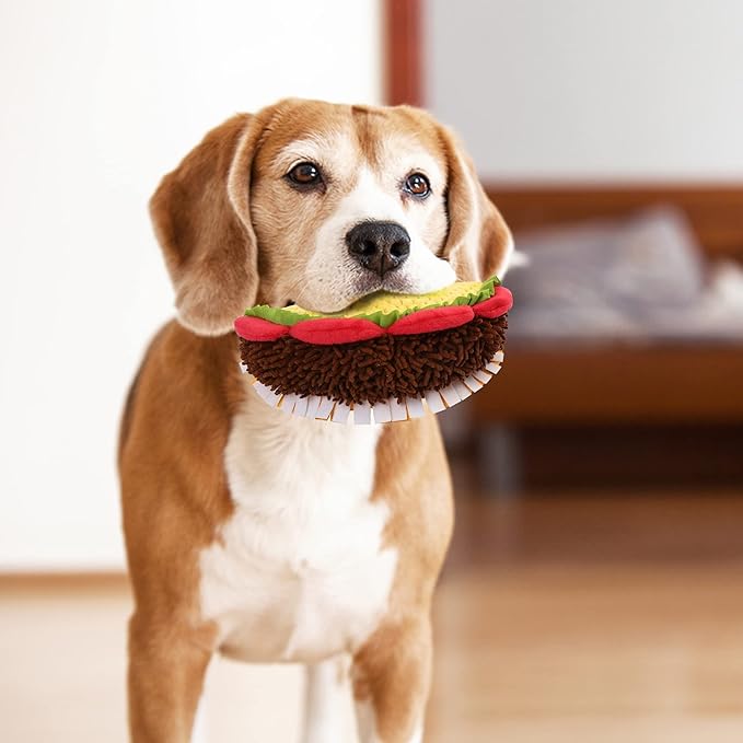 Prime Pets Plush Taco Dog Toy, Dog Squeaky Toys, Food Shaped Pet Toy for Small Medium Large Dogs, Stuffed Puppy Chew Toys