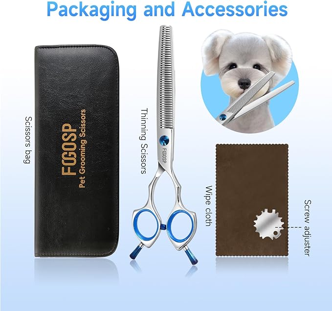 Thinning Shears for Dogs Professional Dog Grooming Scissors Pet Thinners Shear 30% Thinning Rate 46 Teeth Classic Handle Designed for Pet Groomers or Family DIY Use