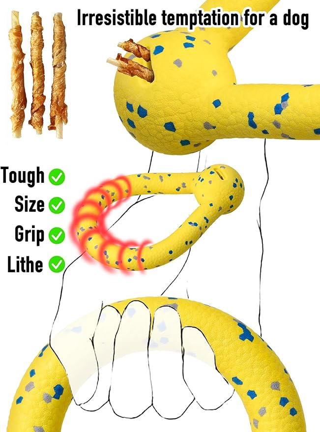 Indestructible Dog Toys Dog Toys for Large Dogs Flying Discs for Medium/Large Breeds Dog Training Ring,Floating Dog Ring Toys for Throwing,Catching Flying Lightweight Dog Toy (Yellow)