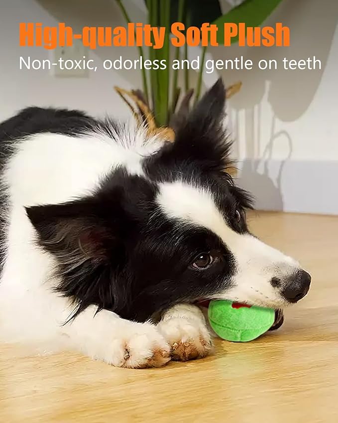 Squeaky Dog Toys, Stuffed Plush Puppy Toy Balls to Keep Them Busy, (4 Pack) Interactive Funny Pet Ball with Squeaker for Puppies Small Breed Medium Dogs