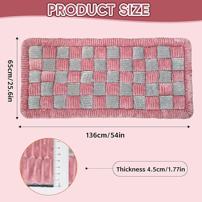 CLKHOWL Dog Car Seat Cover for Back Seat, Dog Bed for Car, Non-Slip Travel Pet Mat, Fit for Backseat Extenders and Seat Protectors (Pink, 25.6x54 inch)