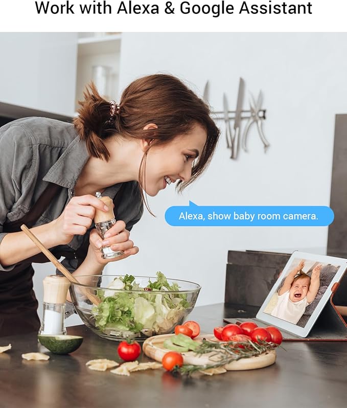 EZVIZ C6CN 2K+ Indoor Pan/Tilt Wi-Fi Security Camera, Human Detection, Smart Tracking, Two-Way Talk with Google Assistant and Amazon Alexa Compatibility