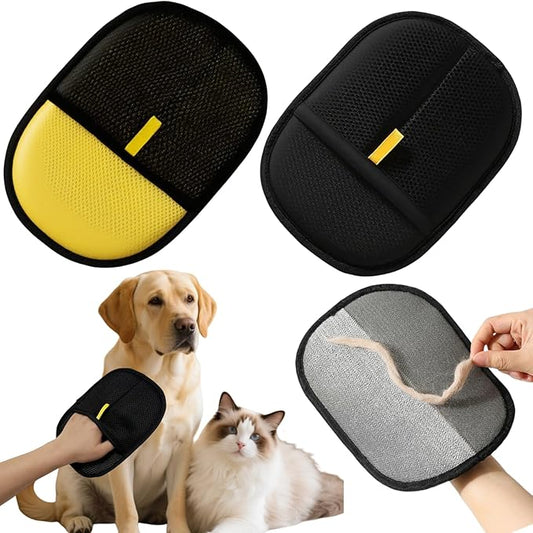 2Pcs Electrostatic Pet Hair Removal Gloves for Cats & Dogs,2025 New Upgraded Reusable Quick De-Shedding Grooming Gloves,Animal Fur Remover Tool for Couch,Carpet,Furniture,Car Seat,Clothing,Curtain