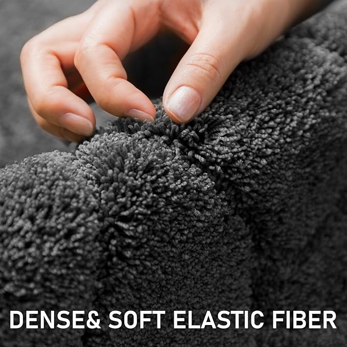 Large Dog Door Mat for Muddy Paws, 22x47 Absorbent Dirt Trapper Long Door Mat, Non-Slip Washable Mud Mat for Dogs, Polyester Microfiber Soft Pet Rug Mat for Entryway, Mud Dog Paws, Patio (Charcoal)