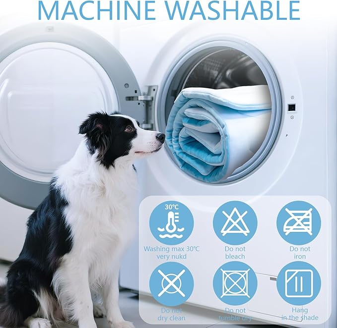 BECEMURU Dog Cooling Mat - 36" x 23" Thickened Cooling Pad Blanket for Crate, Kennel, Bed, Sofa - Machine Washable, Durable, Non-Gel - Keep Your Pet Cool and Comfortable