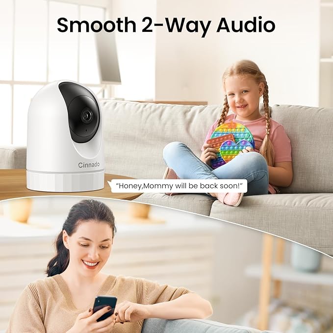 5MP Security Camera Indoor-5G/2.4G Dual WiFi Cameras for Home Security with Audio and Video Ideal for Pet/Nanny/Baby Monitor, 360 Auto Tracking, SD/Cloud Storage, Support Alexa/Google Home, D1