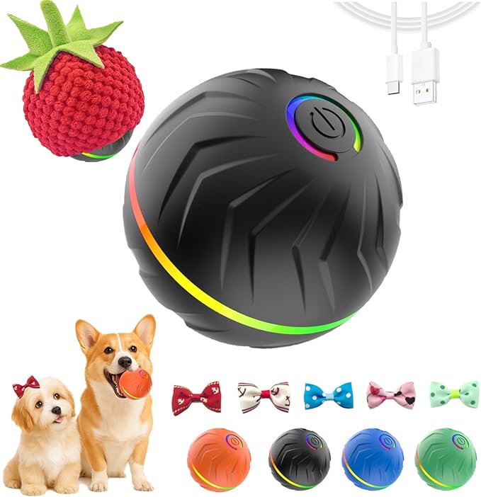 2026 T01 Interactive Dog Toys, Vibrating Dog Ball Motion Activated Dog Toy for Small, Medium, Large Dogs, USB Rechargeable Smart Moving Dog Toy for Indoor and Outdoor Play, Dog Toys to Keep Them Busy
