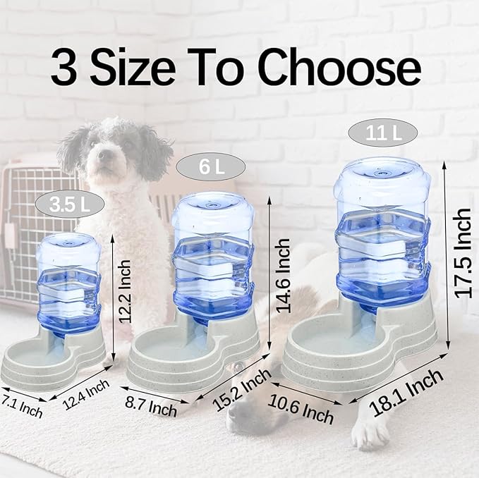Automatic 6L Large Capacity Dog and Cat Water Dispenser Station,Pet Water Feeder Dispenser,Animal Automatic Gravity Water Drinking Fountain Bottle for Small to Large Dogs and Cats