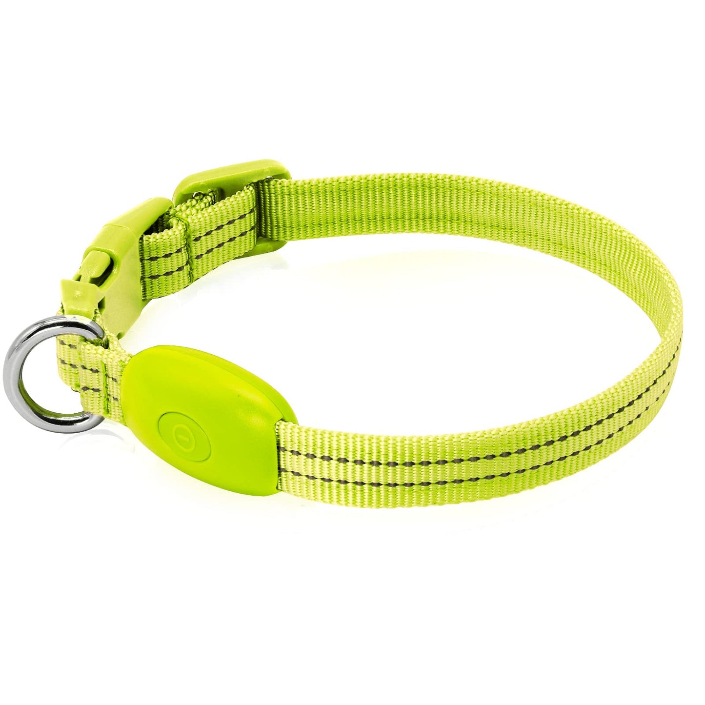 KOSKILL LED Dog Collar - Light Up, Adjustable, Rechargeable, Waterproof, Glow in Dark for Small Pets (S, Green)