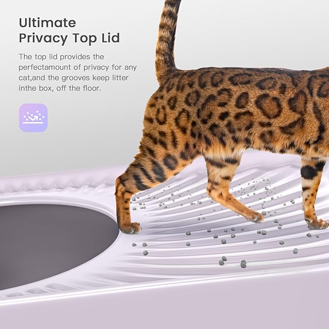 XL Stainless Steel Cat Litter Box Top Entry Extra Large Metal Litter Box with High Side for Big Cats, Multiple Cats, No Odor, Easy to Clean, Anti-Urine Leakage, Dog-Proof, Non-Sticky