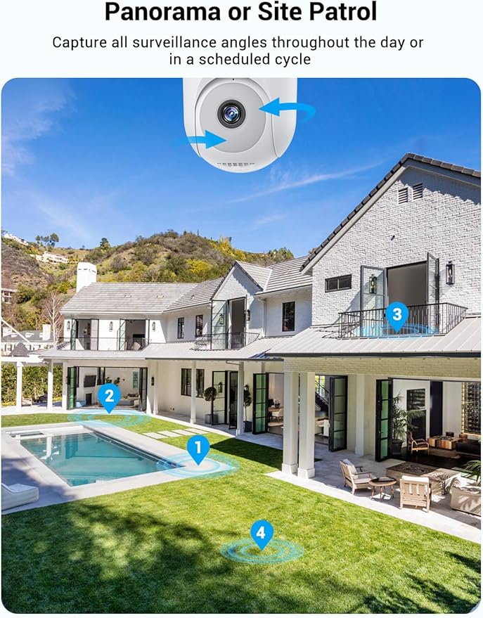 Light Bulb Security Camera Wireless Outdoor Indoor, 5G&2.4G WiFi Security Cameras with Patrol Function, AI Human Detection, Motion Tracking, Two-Way Talk, Color Night Vision, Alarm, 24/7 Recording