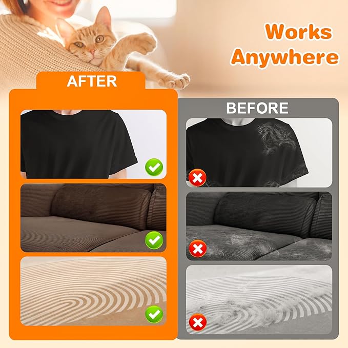 2Pcs Electrostatic Pet Hair Removal Gloves, Reusable Pet Hair Remover Glove for Cats & Dogs, Brush Static Grooming Gloves for Couch, Furniture, Carpet, Car Seat, Curtain