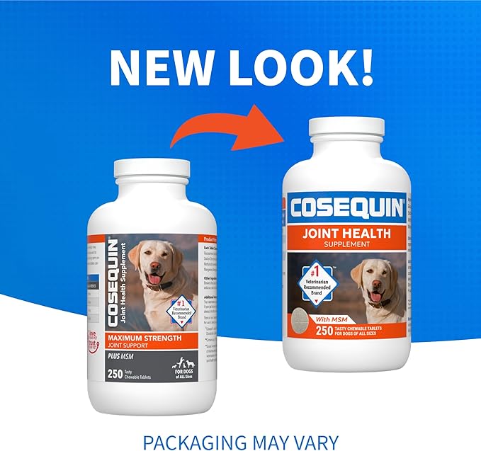 Nutramax Cosequin for Dogs Joint Health Supplement, Contains Glucosamine for Dogs, Plus Chondroitin and MSM, Supports Healthy Joints, Chewable Tablets, 250 Count