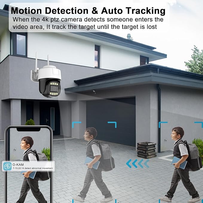 2K Outdoor Security Cameras, 3MP Pan-Tilt 360° View IP Surveillance Camera, 2.4G WiFi Dome Cameras for Home Security, Motion Detection and Siren, 2-Way Audio, Full Color Night Vision, Waterproof